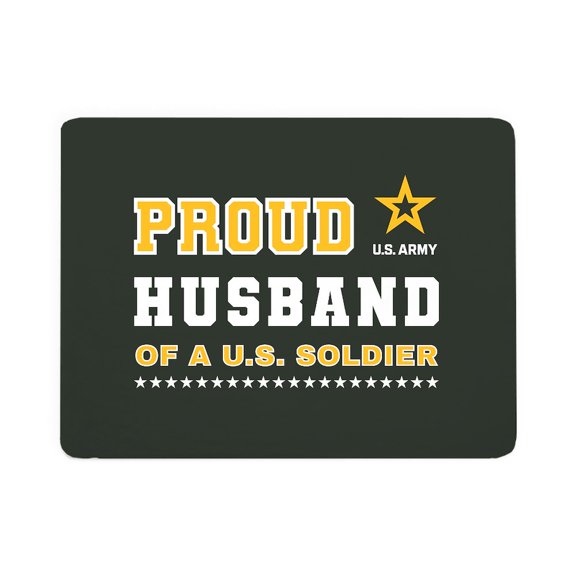CafePress - Proud Husband Of A Soldier White And Gold - Large Sherpa Fleece Throw Blanket 80" x 60"