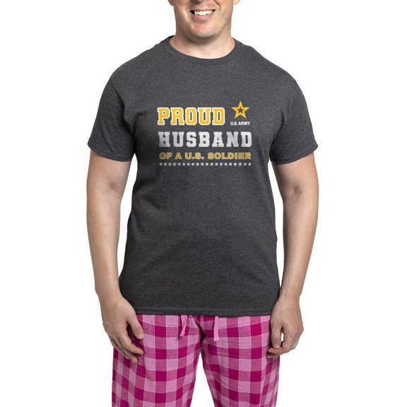 CafePress - Proud Husband Of A Soldier White And Gold - Men's Loose Fit, Cotton - 2 Piece Pajama Set