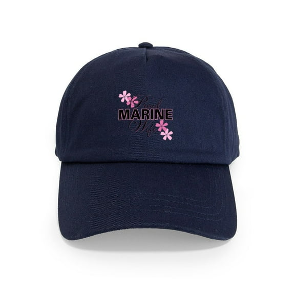 CafePress - Proud Marine Wife Cap - Adjustable 100% Brushed Unisex Casual Cotton Baseball Cap, Beige, 1