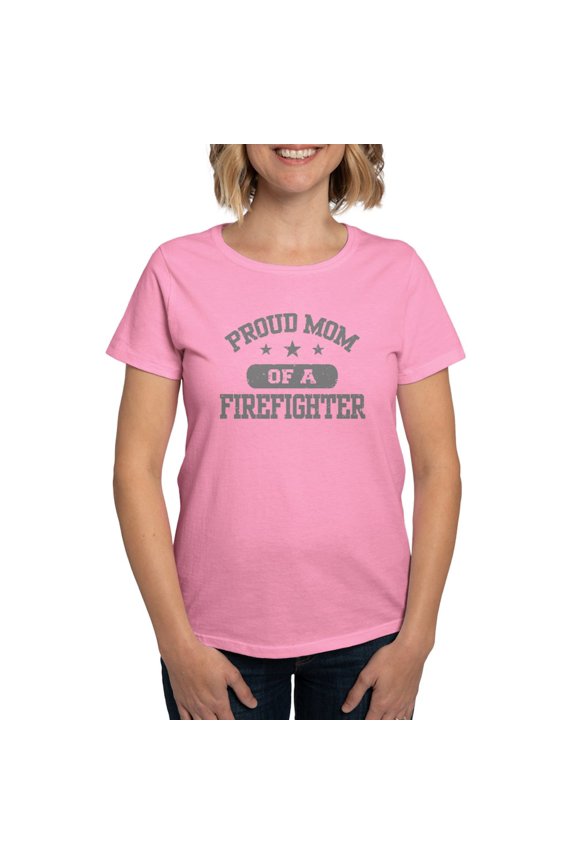 - Proud Mom Of A Firefighter Women's Dark T Shirt - Women's Traditional Fit Dark T-Shirt