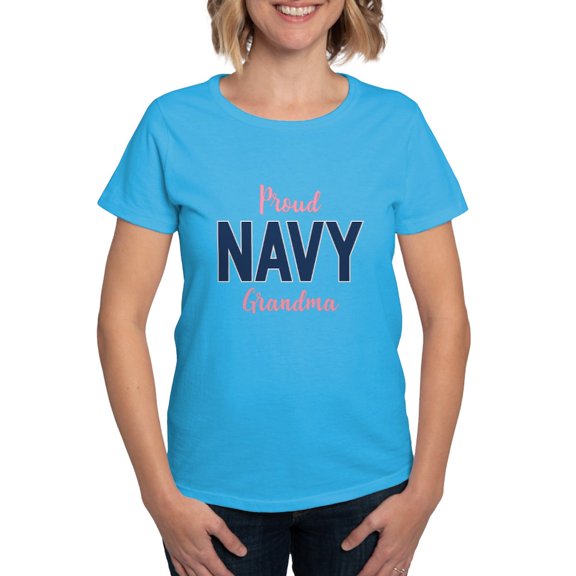 CafePress - Proud Navy Grandma Women's Dark T Shirt - Women's Traditional Fit Dark T-Shirt