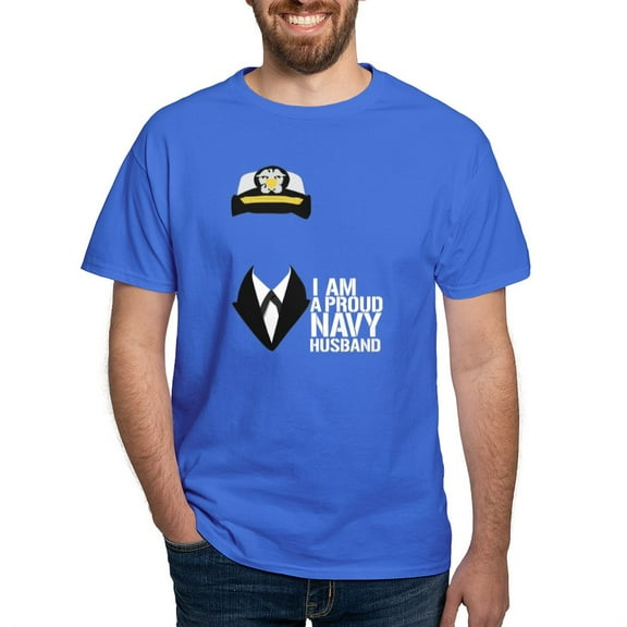 CafePress - Proud Navy Husband Dark T Shirt - Men's Classic Graphic Cotton T-Shirt
