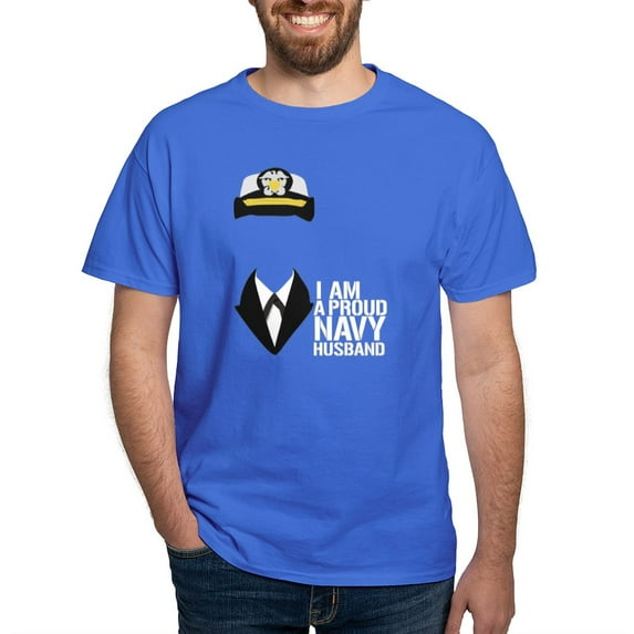 CafePress - Proud Navy Husband Dark T Shirt - Men's Classic Graphic Cotton T-Shirt
