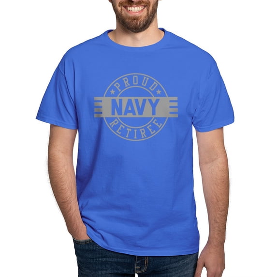 CafePress - Proud Navy Retiree Dark T Shirt - Men's Classic Graphic Cotton T-Shirt