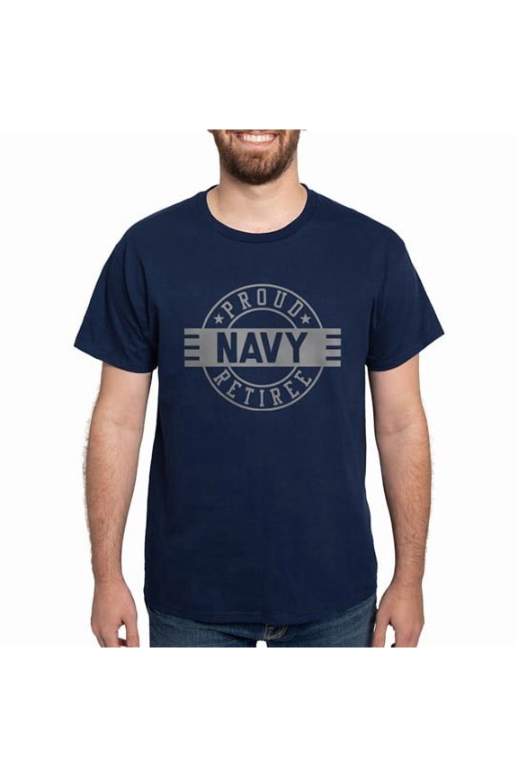 - Proud Navy Retiree Dark T Shirt - Men's Classic Cotton T-Shirts