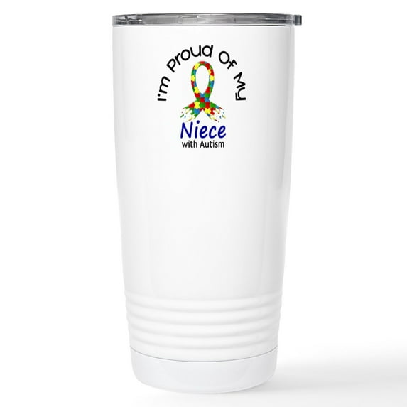 CafePress - Proud Of My Autistic Niece 1 Stainless Steel Trave - Insulated Stainless Steel Travel Tumbler 20 oz.