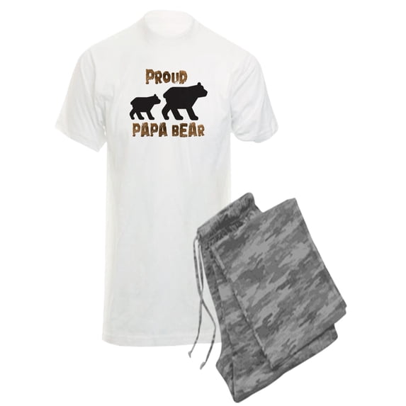 CafePress - Proud Papa Bear Pajamas - Men's Light Pajamas