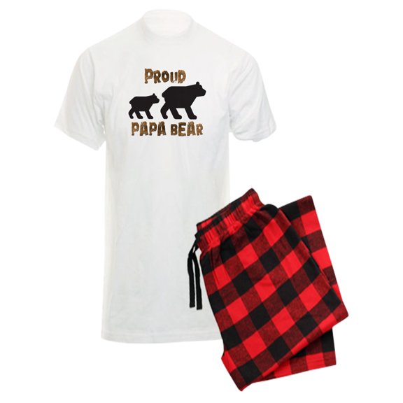CafePress - Proud Papa Bear Pajamas - Men's Light Pajamas