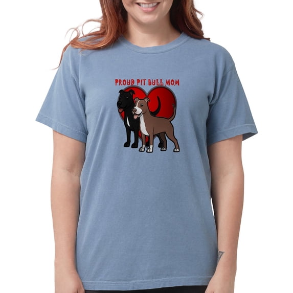 CafePress - Proud Pit Bull Mom T Shirt - Womens Comfort Colors® Shirt