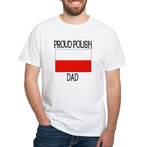 CafePress - Proud Polish Dad White T Shirt - Men's White Classic Cotton T-Shirts