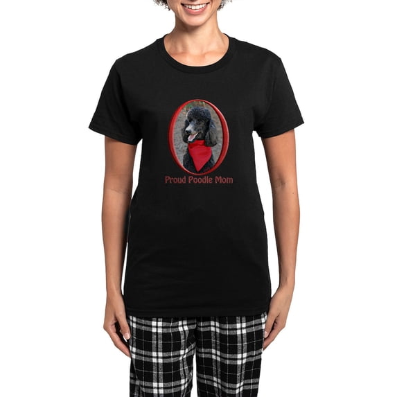 CafePress - Proud Poodle Mom Women's Dark Pajamas - Women's Short Sleeve Print T-Shirt and Pants Dark Cotton Pajama Set