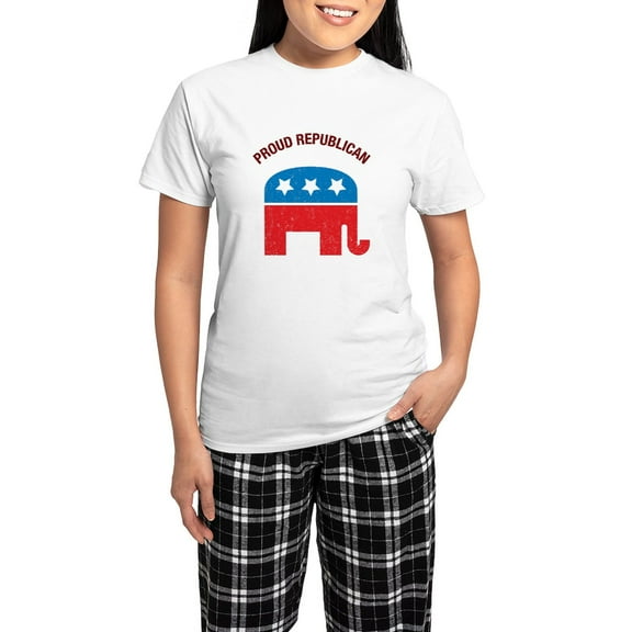 CafePress - Proud Republican Women's Light Pajamas - Women's Short Sleeve Print T-Shirt and Pants Light Cotton Pajama Set