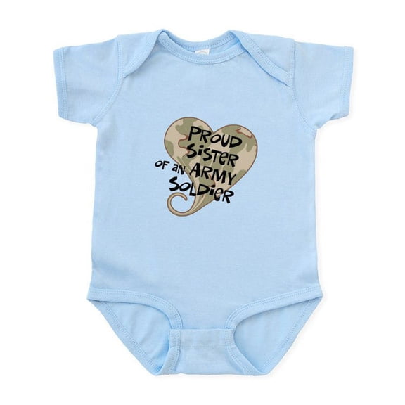 CafePress - Proud Sister Army Soldier Infant Bodysuit - Baby Light Bodysuit, Size Newborn - 24 Months