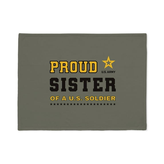 CafePress - Proud Sister Of A Soldier Black And Gold - Soft Fleece Throw Stadium Blanket, 30"x40"