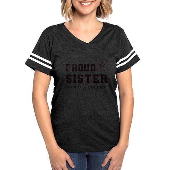 CafePress - Proud Sister Of A Soldier Black T Shirt - Womens Football Shirt