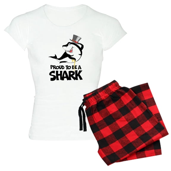 CafePress - Proud To Be A Shark Women's Light Pajamas - Women's Short Sleeve Print T-Shirt and Pants Light Cotton Pajama Set