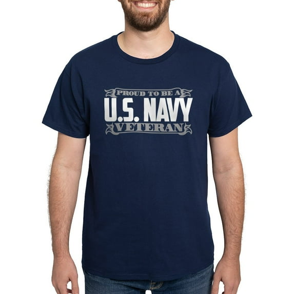 CafePress - Proud To Be A U.S. Navy Veteran Dark T Shirt - Men's Classic Graphic Cotton T-Shirt