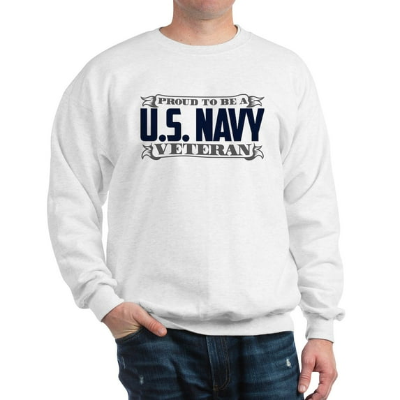CafePress - Proud To Be A U.S. Navy Veteran Sweatshirt - Crew Neck Sweatshirt