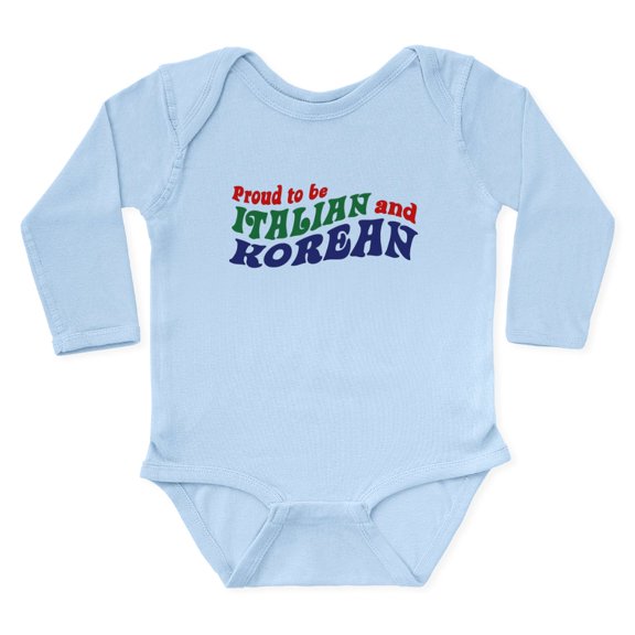 CafePress - Proud To Be Italian And Korean Body Suit - Long Sleeve Cotton Baby Bodysuit