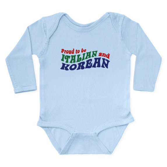 CafePress - Proud To Be Italian And Korean Body Suit - Long Sleeve Cotton Baby Bodysuit