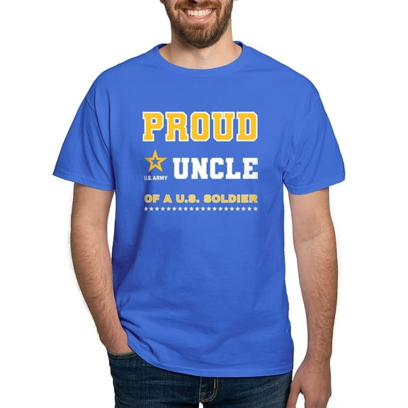 CafePress - Proud Uncle Of A Soldier White And Gold T Shirt - Men's Classic Graphic Cotton T-Shirt