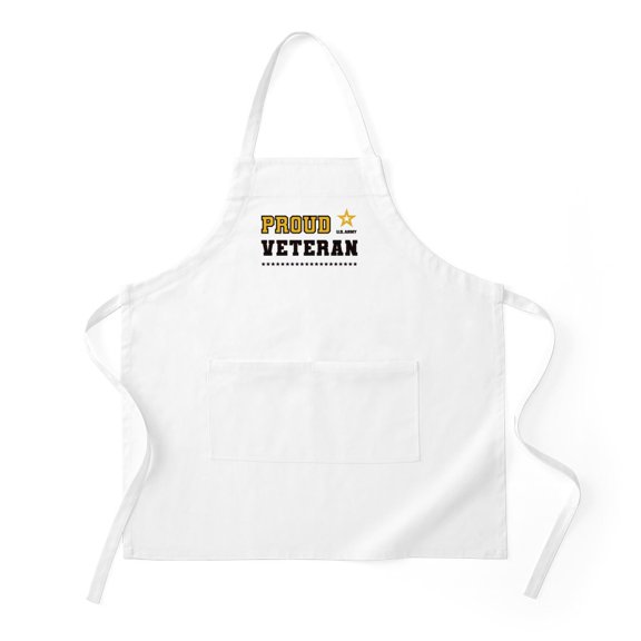 CafePress - Proud Veteran Black And Gold - Kitchen Apron with Pockets, Grilling Apron, Baking Apron
