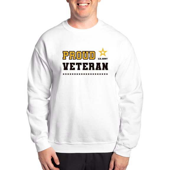 CafePress - Proud Veteran Black And Gold Sweatshirt - Crew Neck Sweatshirt