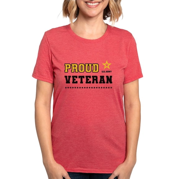 CafePress - Proud Veteran Black And Gold T Shirt - Womens Tri-blend T-Shirt