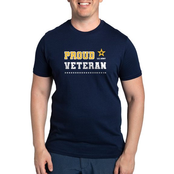 CafePress - Proud Veteran White And Gold Men's Eco Sport T Shirt - Men's Dark Eco Sport T-Shirt