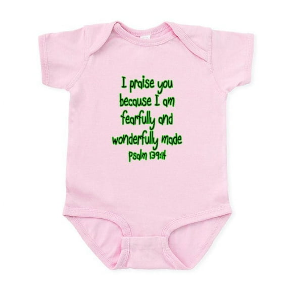 CafePress - Psalm 139:14 Infant Bodysuit - Baby Light Bodysuit, Size Newborn - 24 Months
