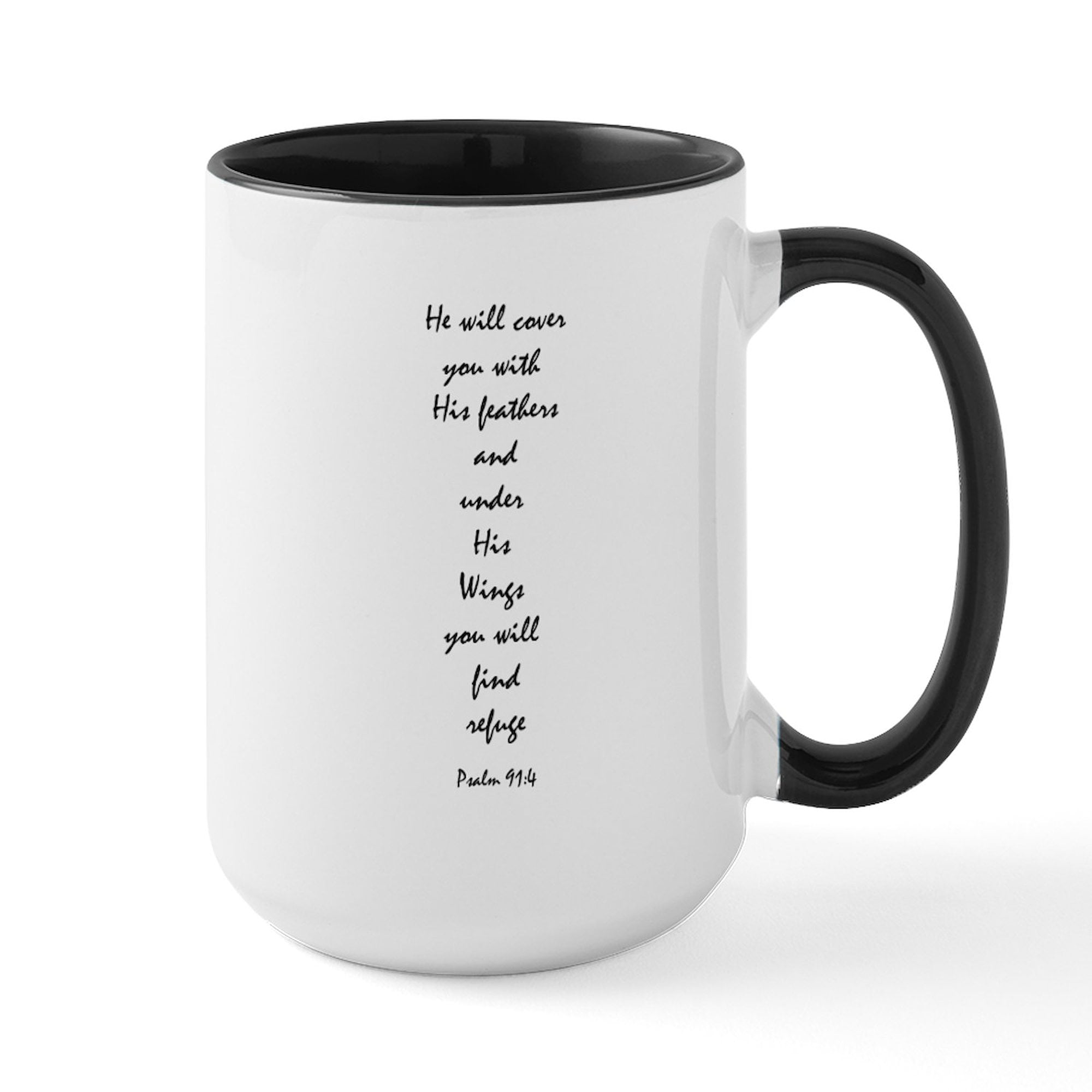 CafePress - Psalm 91:4 Wings Mug - 15 oz Ceramic Large White Nolvety ...