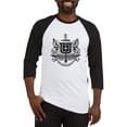 thumbnail image 1 of CafePress - Psi Upsilon Black And White Crest Baseball Jersey - Cotton Baseball Jersey, 3/4 Raglan Sleeve Shirt, 1 of 4