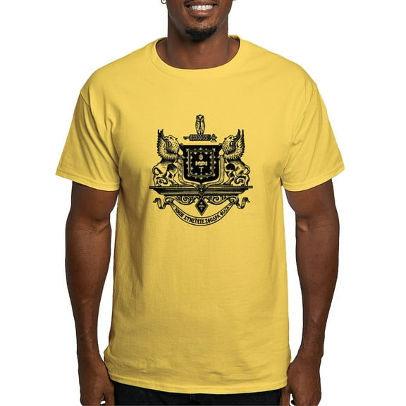 CafePress - Psi Upsilon Black And White Crest T Shirt - Men's Classic Graphic T-Shirt