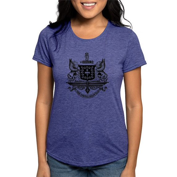 CafePress - Psi Upsilon Black And White Crest T Shirt - Womens Tri-blend T-Shirt
