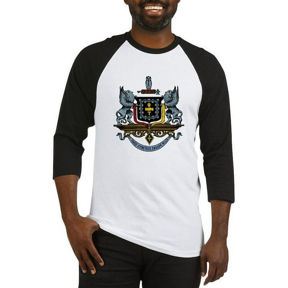 CafePress - Psi Upsilon Colored Crest Baseball Jersey - Cotton Baseball Jersey, 3/4 Raglan Sleeve Shirt