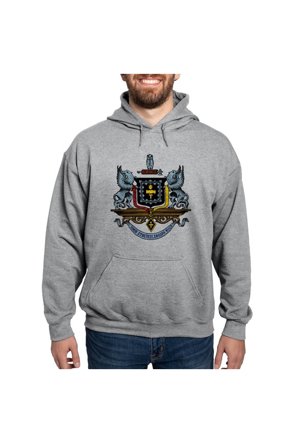 - Psi Upsilon Colored Crest Sweatshirt - Pullover Hoodie, Hooded Sweatshirt
