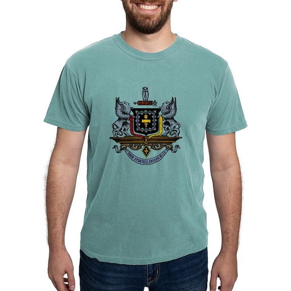 CafePress - Psi Upsilon Colored Crest T Shirt - Mens Comfort Colors Shirt