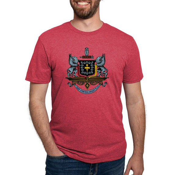 CafePress - Psi Upsilon Colored Crest T Shirt - Mens Tri-blend T-Shirt