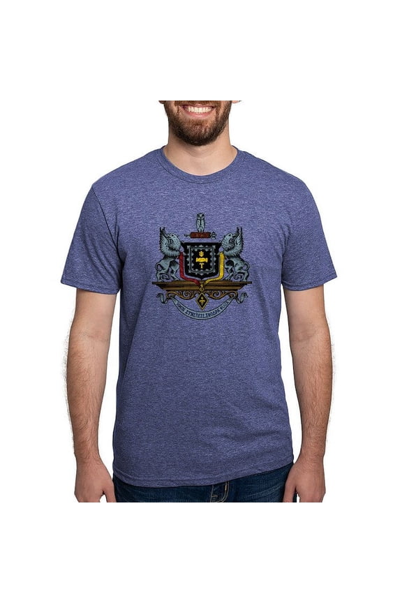 - Psi Upsilon Colored Crest T Shirt - Mens Tri-blend T-Shirt