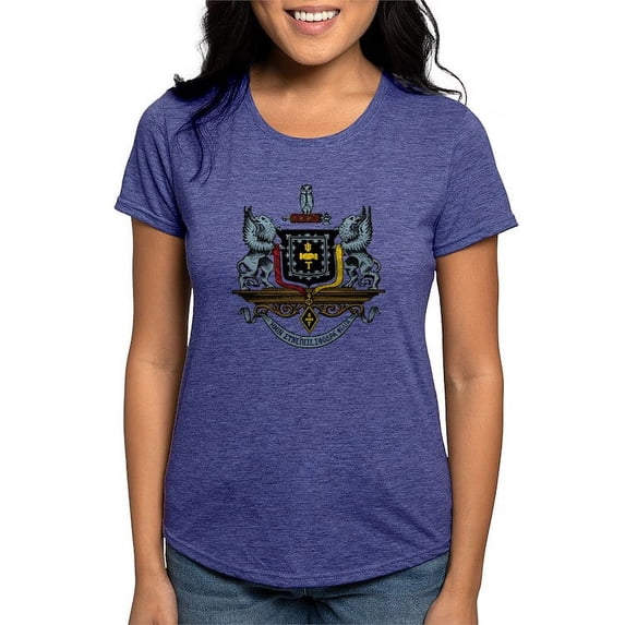 CafePress - Psi Upsilon Colored Crest T Shirt - Womens Tri-blend T-Shirt