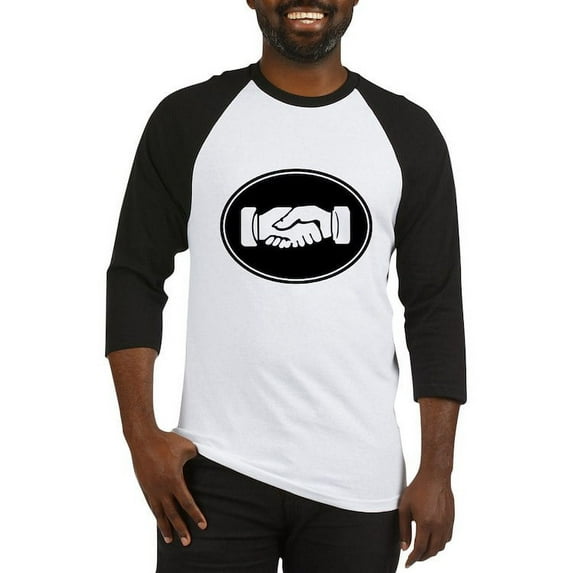 CafePress - Psi Upsilon Handshake Baseball Jersey - Cotton Baseball Jersey, 3/4 Raglan Sleeve Shirt