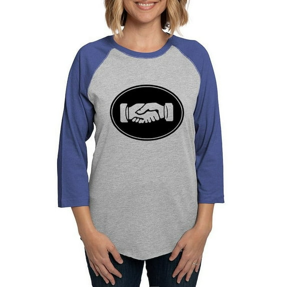 CafePress - Psi Upsilon Handshake Long Sleeve T Shirt - Womens Baseball Tee