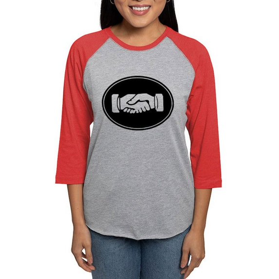 CafePress - Psi Upsilon Handshake Long Sleeve T Shirt - Womens Baseball Tee