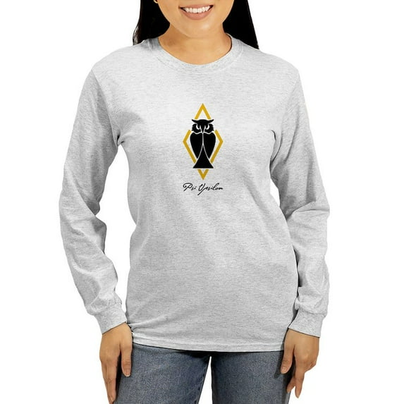 CafePress - Psi Upsilon Owl Long Sleeve T Shirt - Women's Long Sleeve Graphic Casual T-Shirt