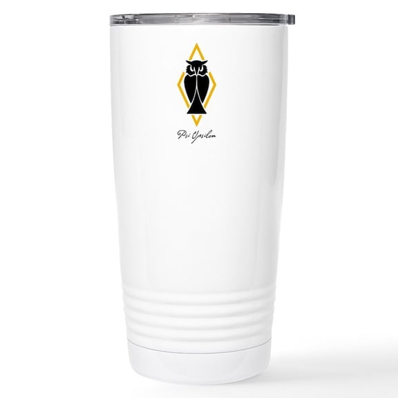 CafePress - Psi Upsilon Owl Mugs - Insulated Stainless Steel Travel Tumbler 20 oz.