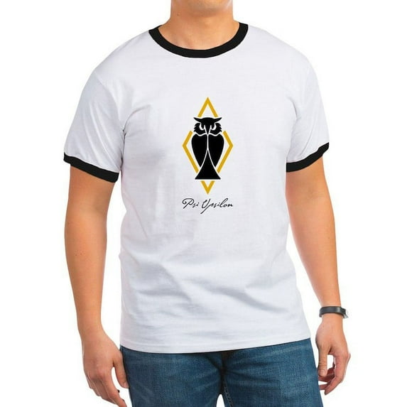CafePress - Psi Upsilon Owl T Shirt - 100% Cotton Ringed T-Shirt