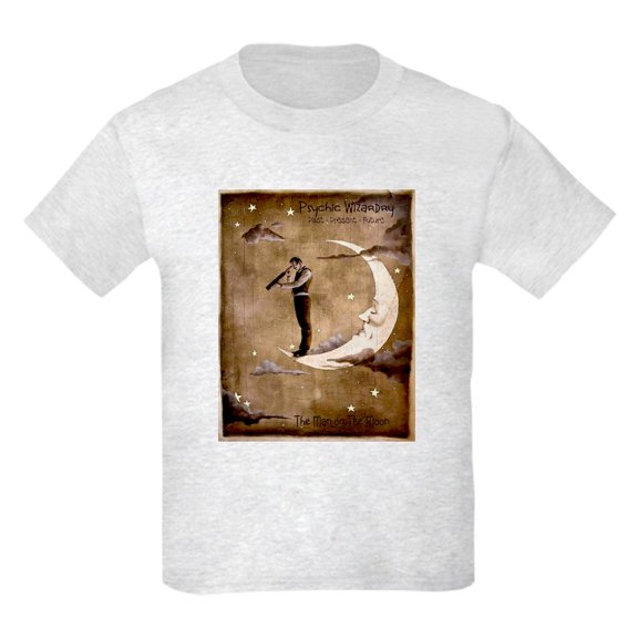 CafePress - Psychic Wizardry, Man On The Moon Print T Shirt - Light T-Shirt Kids XS-XL