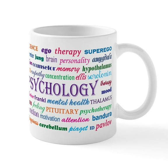 CafePress - Psychology Word Cloud Mugs - 11 oz Ceramic Mug - Novelty Coffee Tea Cup