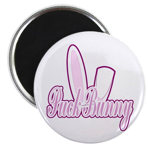 CafePress - Puck Bunny 2 Magnet - 2.25" Round Magnet, Refrigerator Magnet, Button Magnet Style