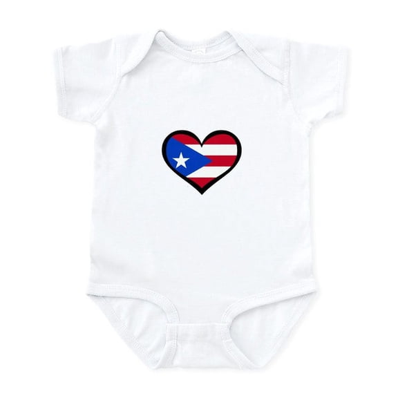 CafePress - Puerto Rico Love Heart Infant Bodysuit - Baby Light Bodysuit, Size Newborn - 24 Months